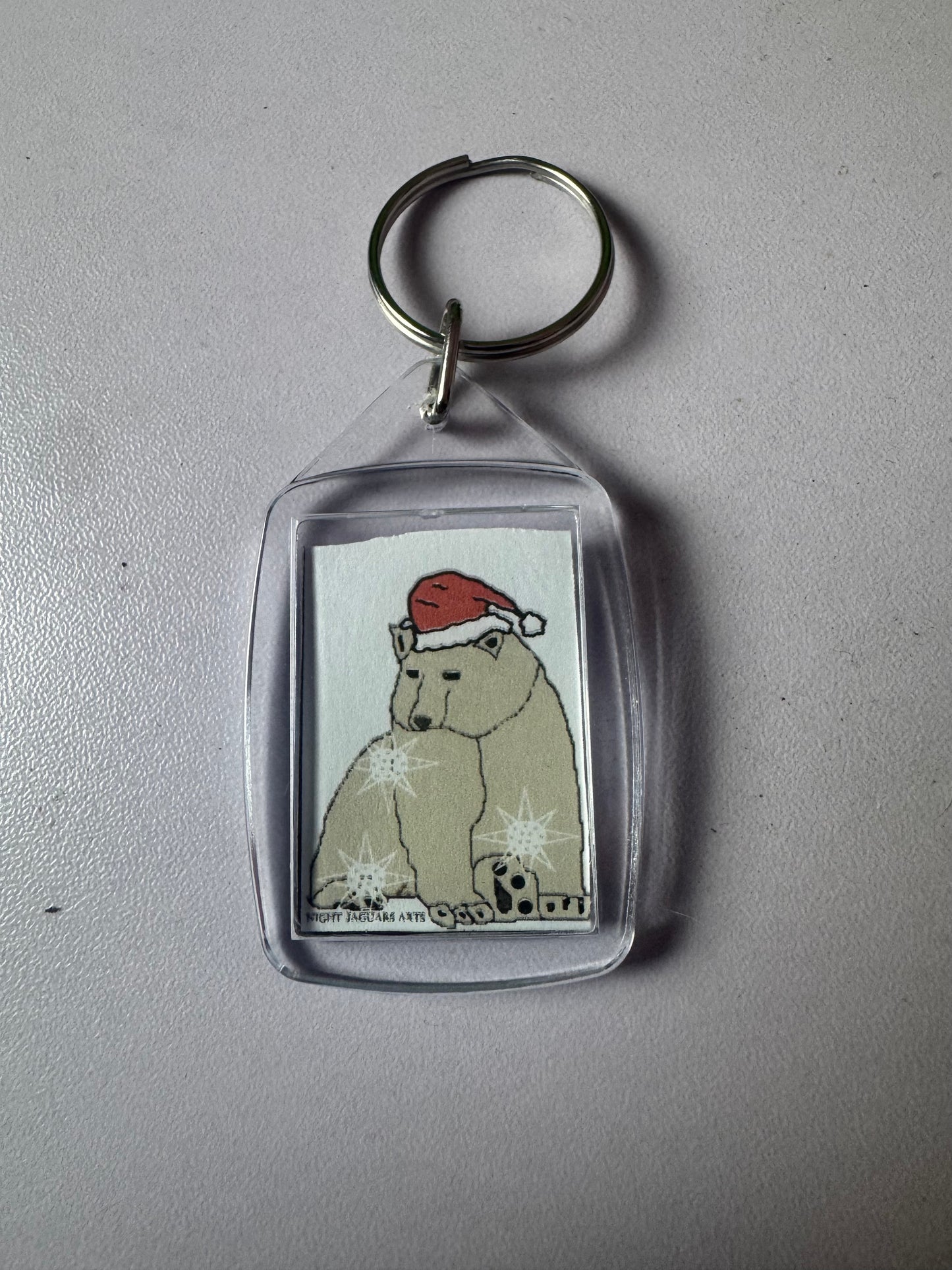 Polar Bear Christmas Keyring