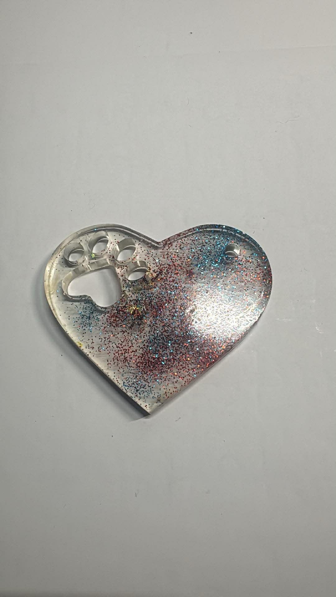 Resin Heart with Paw Print