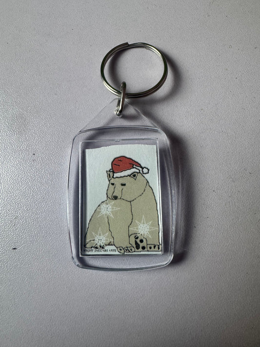 Polar Bear Christmas Keyring